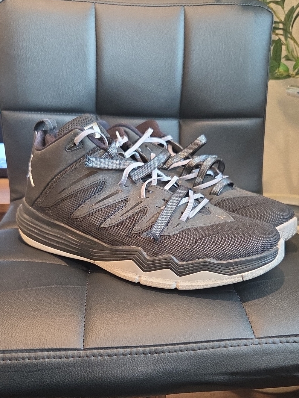 Jordan Men's Dark Gray and White Athletic Sneakers